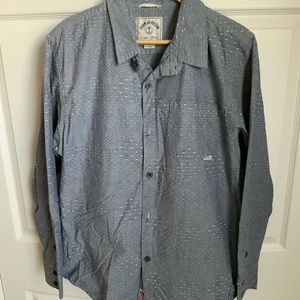 Iron and Resin Blue Long sleeve button Shirt L